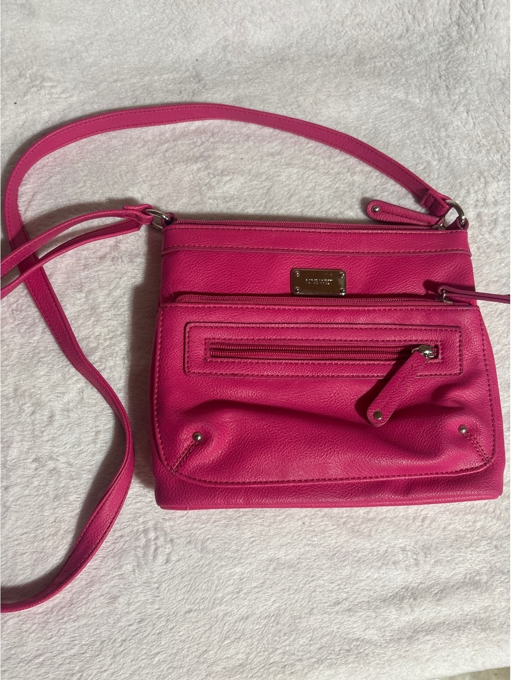 Nine West hot Pink Leather Crossbody Bag